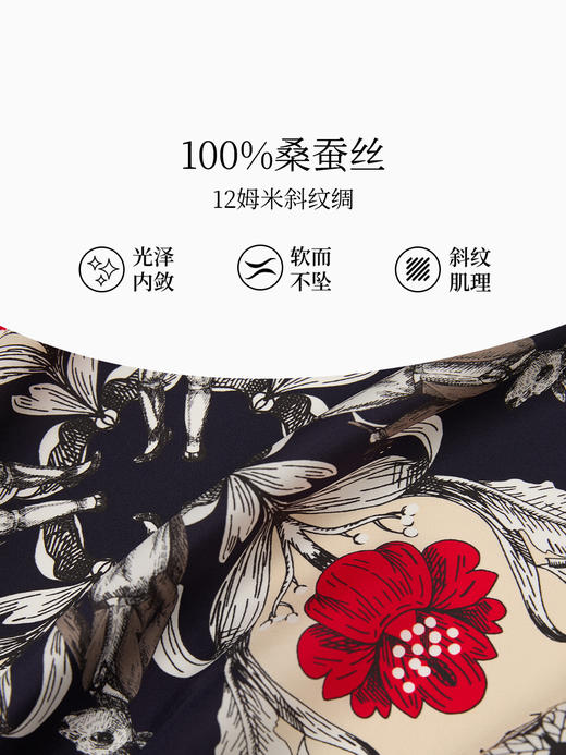 万事利SHINE系列双面印花小方巾-秘林诗 商品图2