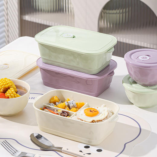 【奶油便当盒】马克龙色保鲜盒便当盒便携式家用饭盒 商品图2