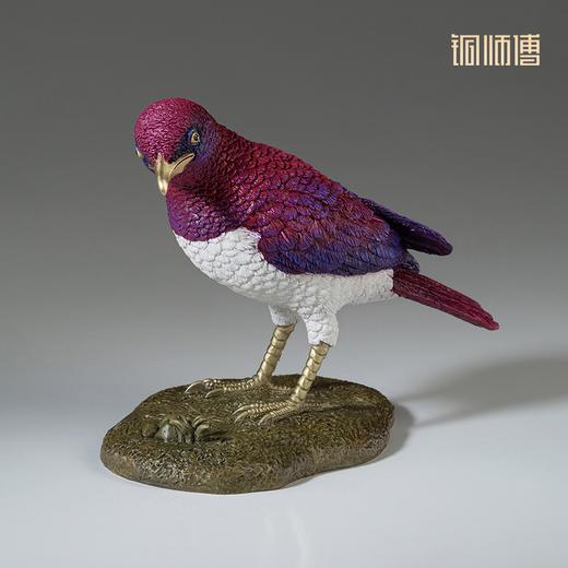 铜师傅 铜摆件《铜师傅百鸟集》之白腹紫椋鸟 家居饰品 桌面摆件 商品图1