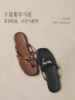BF楼【92系列】百丽棕榈马皮夹脚趾拖女26夏季可外穿沙滩拖鞋子H8037B 商品缩略图2