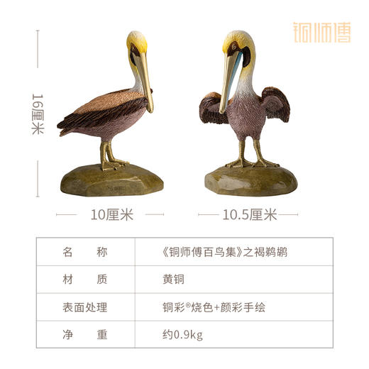 铜师傅 铜摆件《铜师傅百鸟集》之褐鹈鹕 商品图5