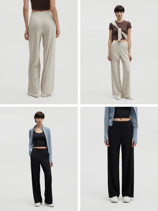 蕉*刘浩存同款凉皮301Cool罗纹冰丝直筒休闲裤 商品图3