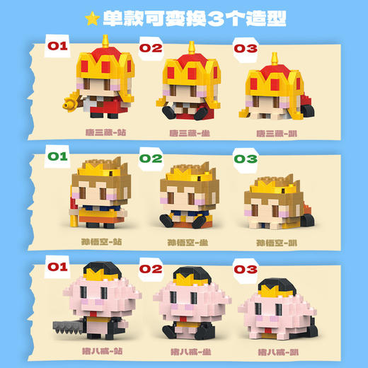 西游记周边手办拼装积木儿童小玩具盲盒摆件  随机发货 商品图1