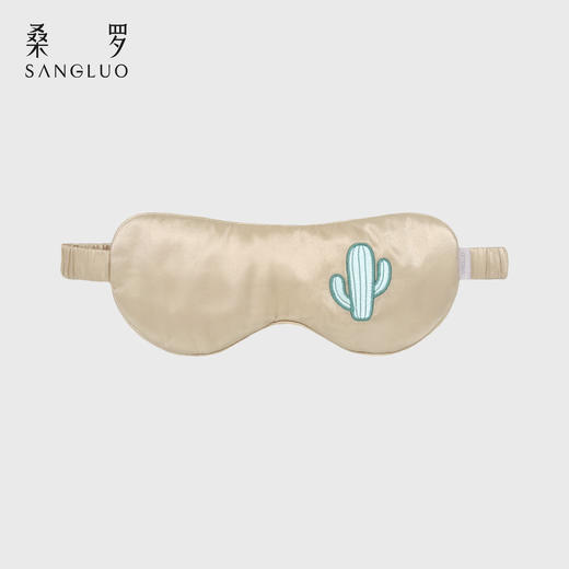 桑罗仙人掌刺绣真丝眼罩100%桑蚕丝遮光助睡眠礼盒送礼2026新款 商品图1