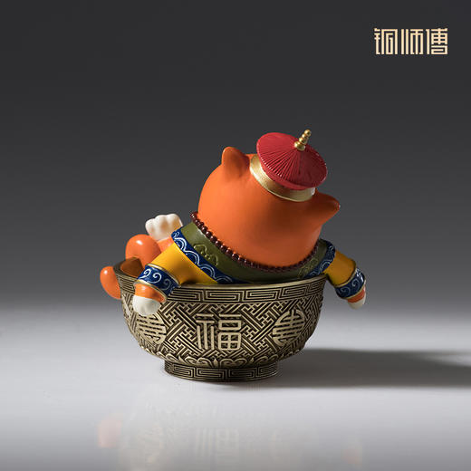 铜师傅《朕想躺赢》上新了故宫联名 猫咪办公桌面铜摆件创意礼物 商品图3