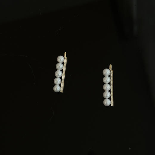 竖版平衡木项链（含链）6mm 正圆 基本无暇 商品图2