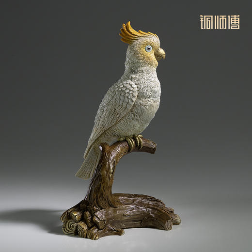 铜师傅 铜摆件《铜师傅百鸟集》之葵花凤头鹦鹉 铜工艺品 家居饰品摆件 商品图3