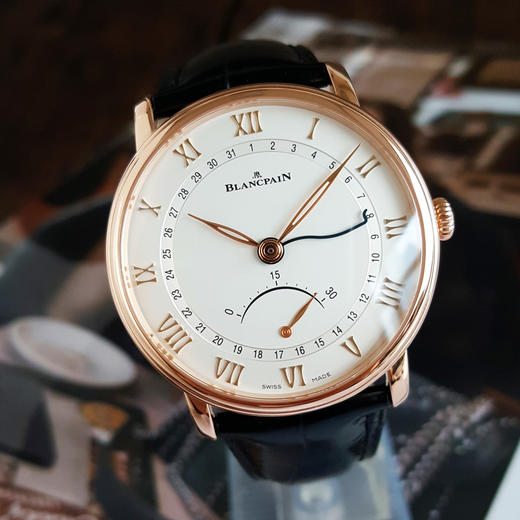【95新】Blancpain宝珀6653-3642-55B自动机械日期显示、飞返40MM（男款）经典系列  18k玫瑰金110426NJS05 商品图4