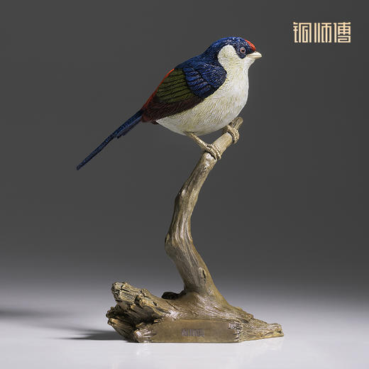 铜师傅《铜师傅百鸟集》之针尾娇鹟 客厅桌面铜摆件 家居工艺品 商品图3