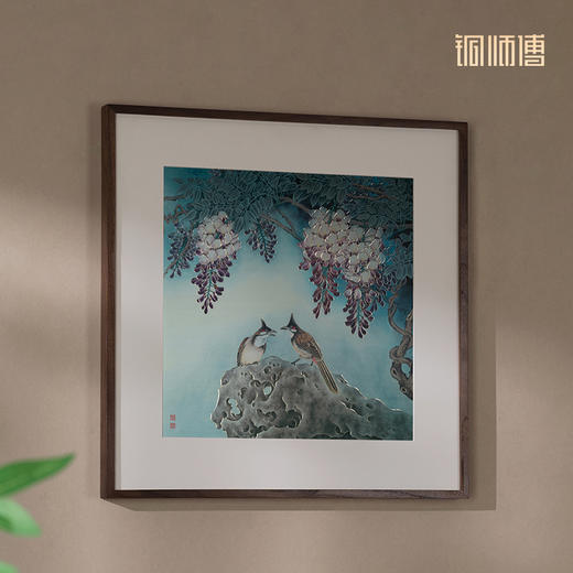 铜师傅 手工錾刻 铜雕画《空幽浪漫》客厅玄关沙发背景墙装饰画 商品图2