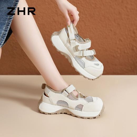 ZHR则则网面老爹鞋女2026新款户外登山鞋软底徒步小白鞋运动凉鞋 商品图5