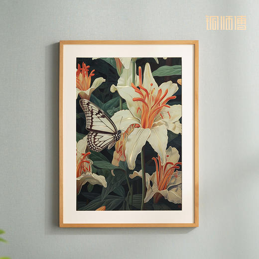 铜师傅 手工錾刻 铜雕画《蝶恋花》客厅书房玄关装饰画 商品图1