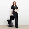 IWY/黑色职场总裁女夏短袖高级感商务气质优雅西装套裤套装C6038+P6039 商品缩略图1