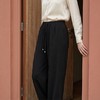 PALUOPO/PL重磅冠乐绉桑蚕丝系带直筒裤百搭透气显瘦休闲裤ES251201Z 商品缩略图1