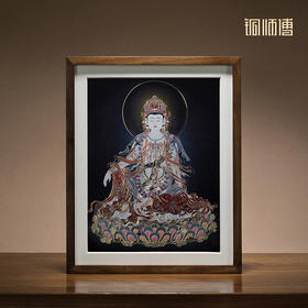 铜师傅 手工錾刻 铜雕画《水月观音（桌面）》客厅桌面装饰画