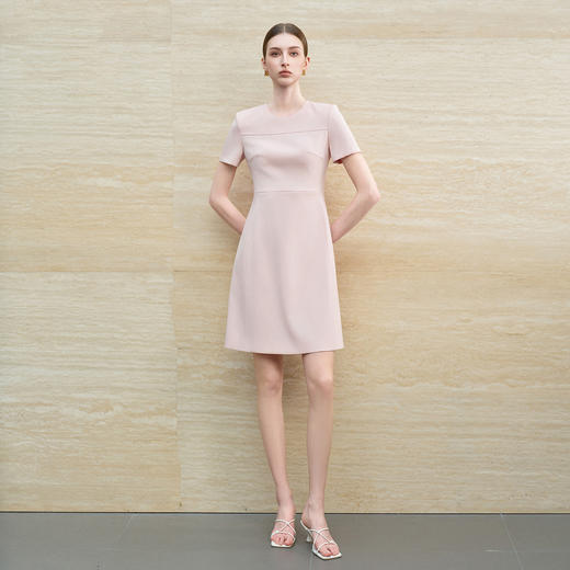 IWY/淡粉色连衣裙女夏约会千金气质淡赫本中短款通勤甜美西装裙6Q11-P 商品图2