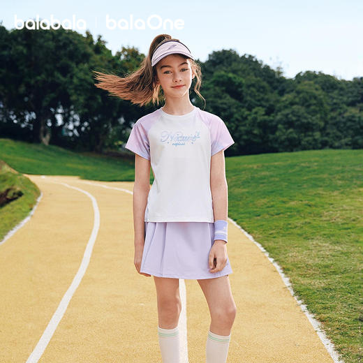 【balaOne】巴拉巴拉童装女童短袖t恤儿童2026新款夏吸湿速干收腰 商品图0