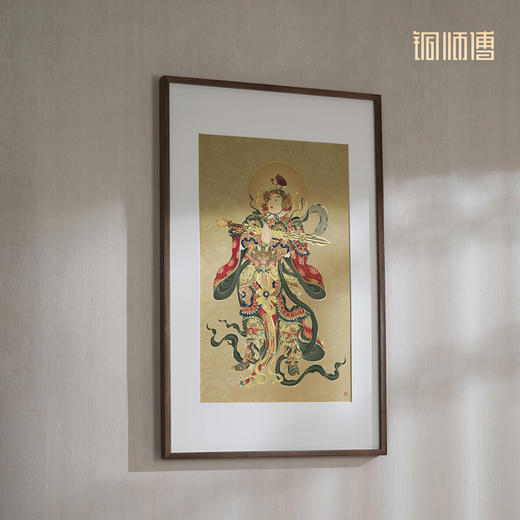 铜师傅 手工錾刻 铜雕画《韦陀菩萨》玄关沙发背景墙中式装饰挂画 商品图2
