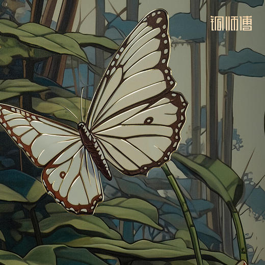 铜师傅 手工錾刻 铜雕画《蝶恋花》客厅书房玄关装饰画 商品图5
