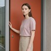 PALUOPO/PL高性价比含桑蚕丝圆领纯色亲肤休闲百搭短袖女式T恤ES23756Z-A帕罗 商品缩略图12