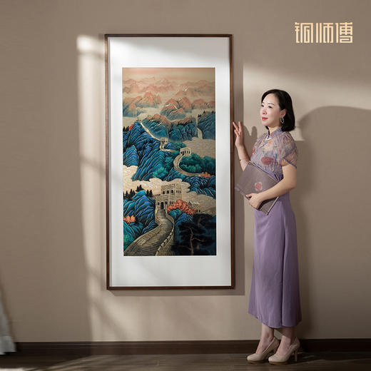 铜师傅 手工錾刻 铜雕画《鸿运连绵》客厅书房玄关装饰画 商品图5