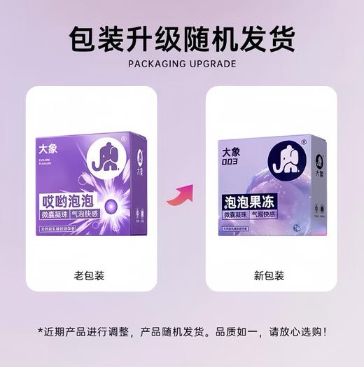 【摩擦气泡感 超越颗粒】大象 泡泡果冻避孕套 微囊凝珠玻尿酸1200mg润滑003超薄 3只/10只 商品图3