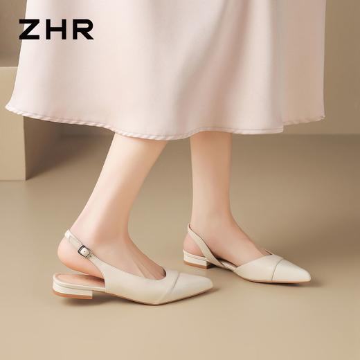 ZHR则则裸色包头凉拖鞋2026新款法式尖头浅口单鞋气质一脚蹬女鞋 商品图8