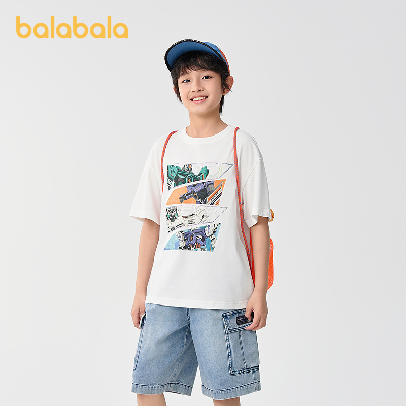 巴拉巴拉儿童短袖t恤2025新款夏季男童上衣速干凉感