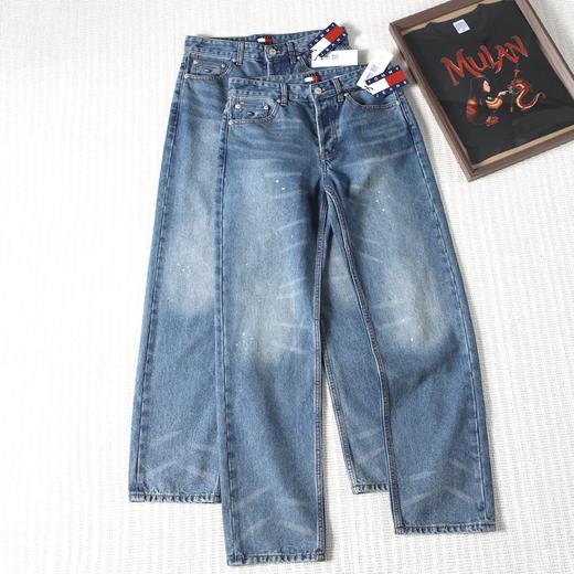 汤米 26ss 泼墨款 复古做旧水洗刺绣直筒牛仔裤 商品图1