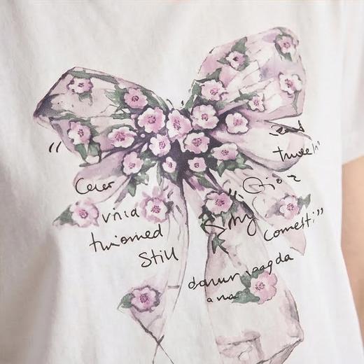 PALUOPO/PL基础百搭圆领日常简约含桑蚕丝短袖上衣女式T恤ES2F1202Z 商品图4