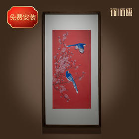 铜师傅 手工錾刻 铜雕画《喜上枝头》
