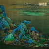 铜师傅 手工錾刻 铜雕画《千里江山（悬浮框）》玄关中式装饰挂画 商品缩略图3
