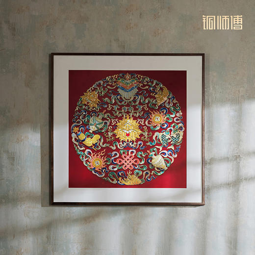 铜师傅 手工錾刻 铜雕画《吉祥八宝》玄关沙发背景墙中式装饰挂画 商品图2