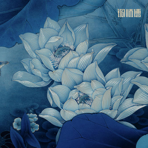 铜师傅 手工錾刻 铜雕画《白荷蓝翠》 商品图4