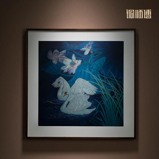 铜师傅 手工錾刻 铜雕画《蓝色之恋》客厅玄关沙发背景墙装饰画 商品图1