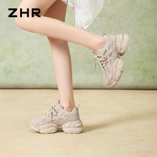ZHR网面透气老爹鞋2026夏季新款时尚厚底小个子显高增高运动鞋女 商品图7