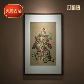 铜师傅 手工錾刻 铜雕画《韦陀菩萨》玄关沙发背景墙中式装饰挂画