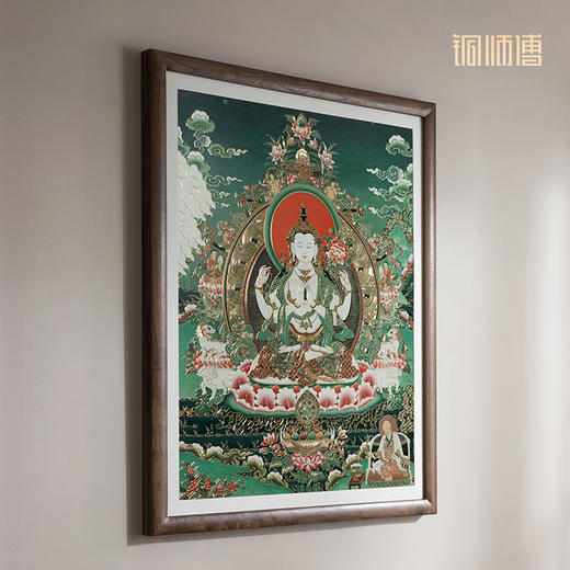铜师傅 手工錾刻 唐卡铜雕画《四臂观音》 商品图2