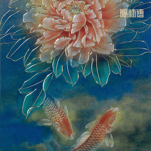 铜师傅 手工錾刻 铜雕画 《牡丹锦鲤（桌面）》书房办公室装饰画 商品图6