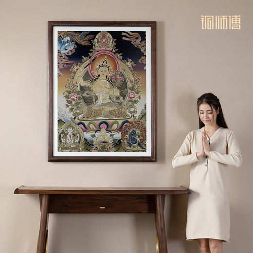 铜师傅 手工錾刻 唐卡铜雕画《文殊菩萨之二》 商品图5