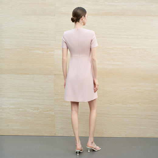 IWY/淡粉色连衣裙女夏约会千金气质淡赫本中短款通勤甜美西装裙6Q11-P 商品图4