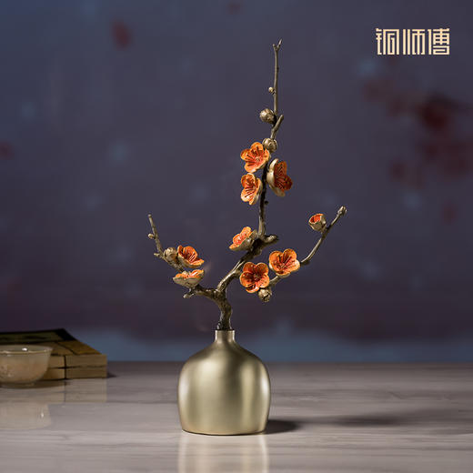 铜师傅《春兰 夏荷 秋桂 冬梅》客厅桌面铜摆件 家居装饰工艺品 商品图4