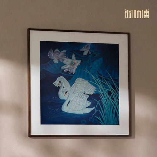 铜师傅 手工錾刻 铜雕画《蓝色之恋》客厅玄关沙发背景墙装饰画 商品图2