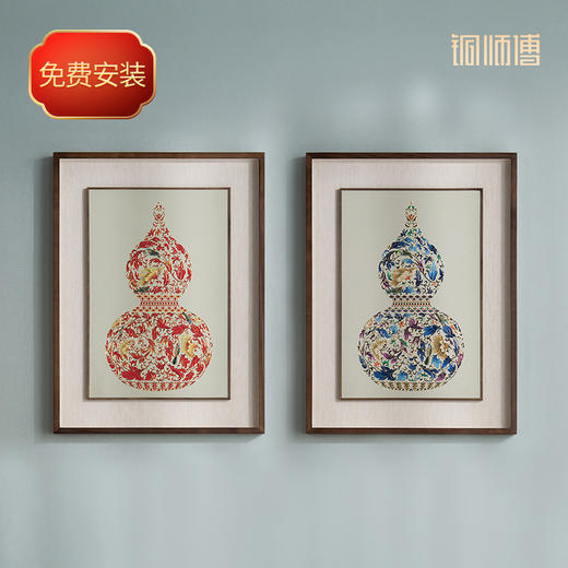 铜师傅 手工錾刻 铜雕画《福禄临门》装饰画 商品图0