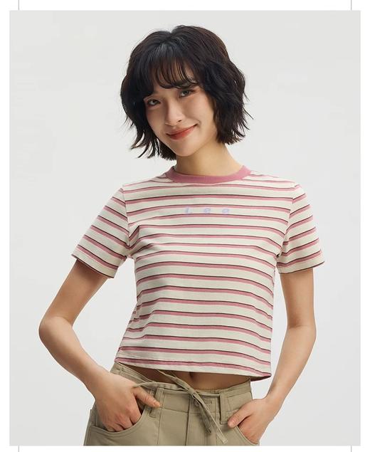 【夏上新】泰富6楼Lee条纹女短款短袖T恤83419，吊牌价299元 商品图1