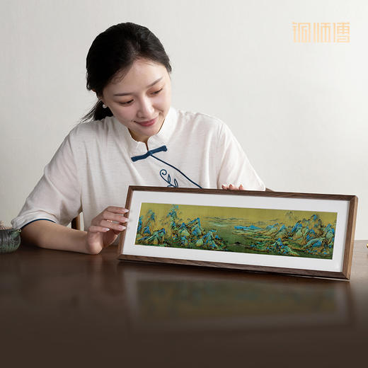 铜师傅 手工錾刻 铜雕画 《千里江山之秀丽山河（桌面）》装饰画 商品图4