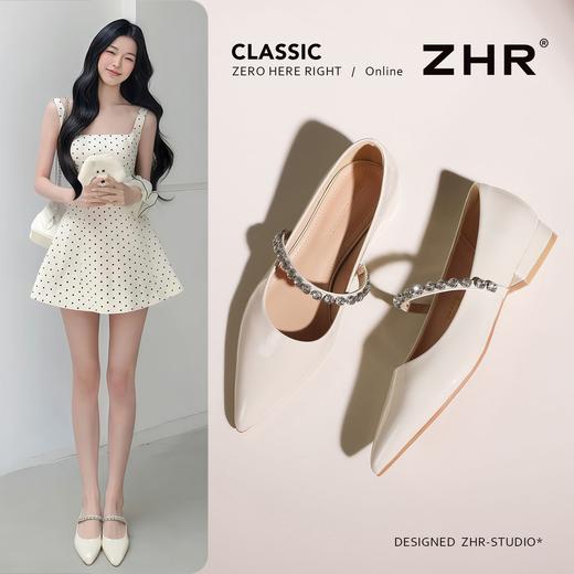 ZHR则则法式裸色尖头浅口玛丽珍单鞋女2026夏季新款百搭粗跟女鞋 商品图2