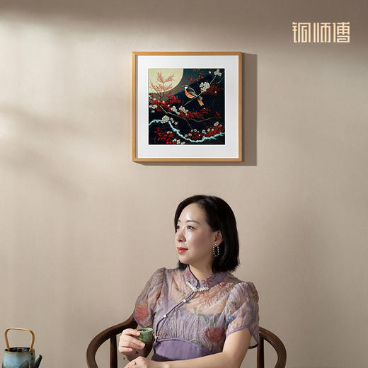 铜师傅 手工錾刻 铜雕画《鹊登梅》《鹊报春》玄关客厅装饰背景画 商品图5