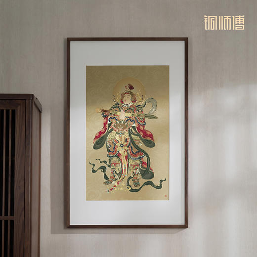 铜师傅 手工錾刻 铜雕画《韦陀菩萨》玄关沙发背景墙中式装饰挂画 商品图3