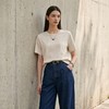PALUOPO/PL高性价比含桑蚕丝圆领纯色亲肤休闲百搭短袖女式T恤ES23756Z-A帕罗 商品缩略图6